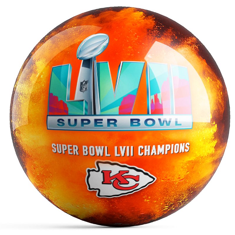 2022 Super Bowl LVII Champs Kansas City Chiefs Bowling Ball Front
