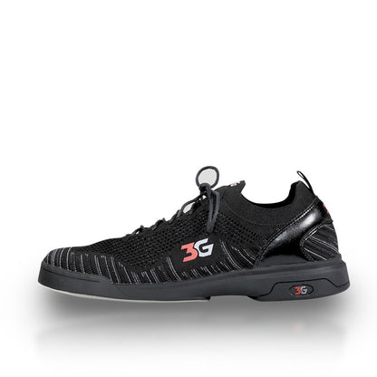 3G Men's Ascent Right Hand Black Bowling Shoes Side View