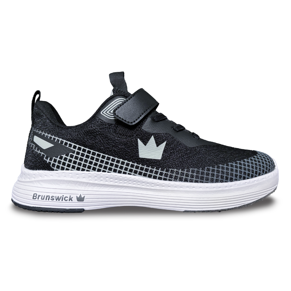 Brunswick Strike Zone Black/Grey Youth Boys Bowling Shoes
