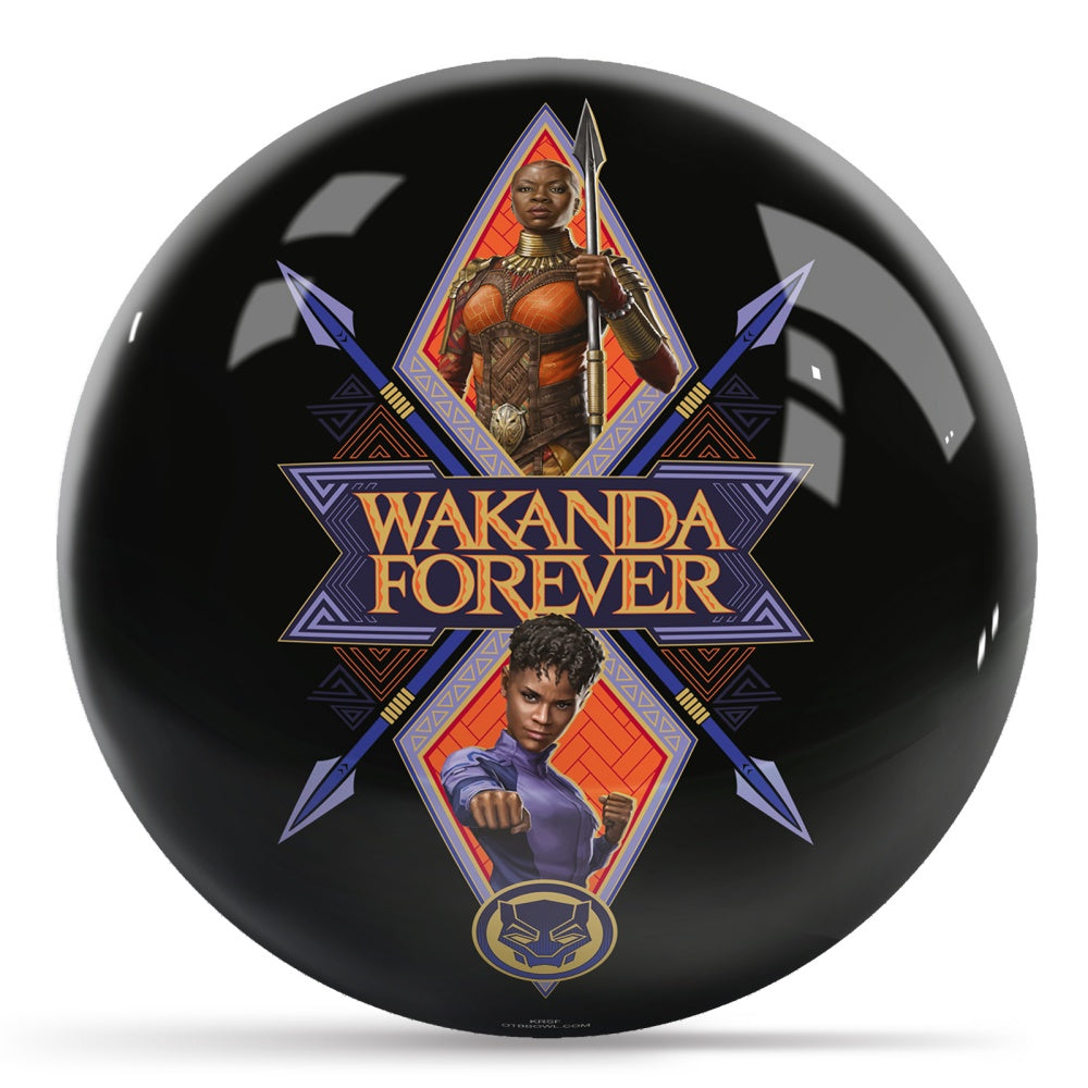 Marvel Avengers Black Panther Wakanda Forever Characters Bowling Ball Side 1 & 2