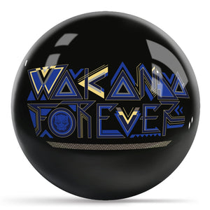 Marvel Avengers Black Panther Wakanda Forever Logos Bowling Ball Side 2