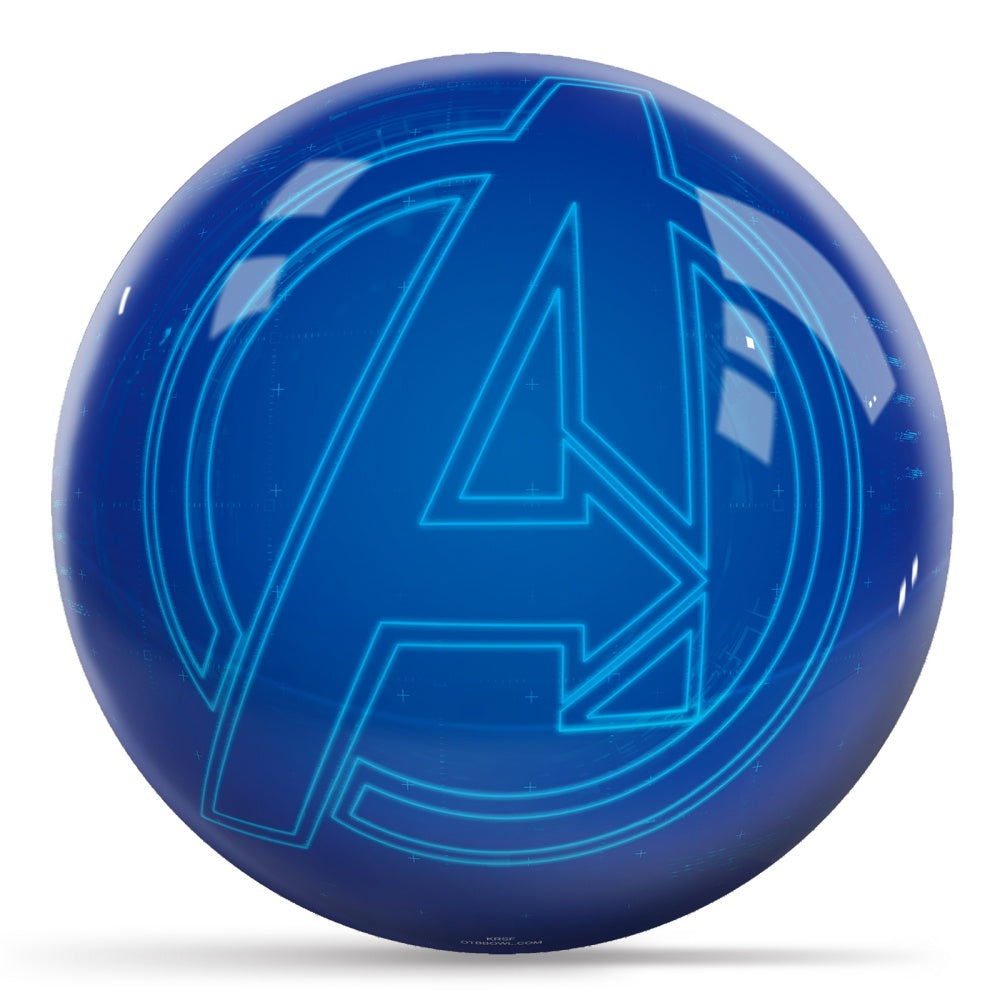 Marvel Avengers Blue Logo Bowling Ball Side 1 & 2