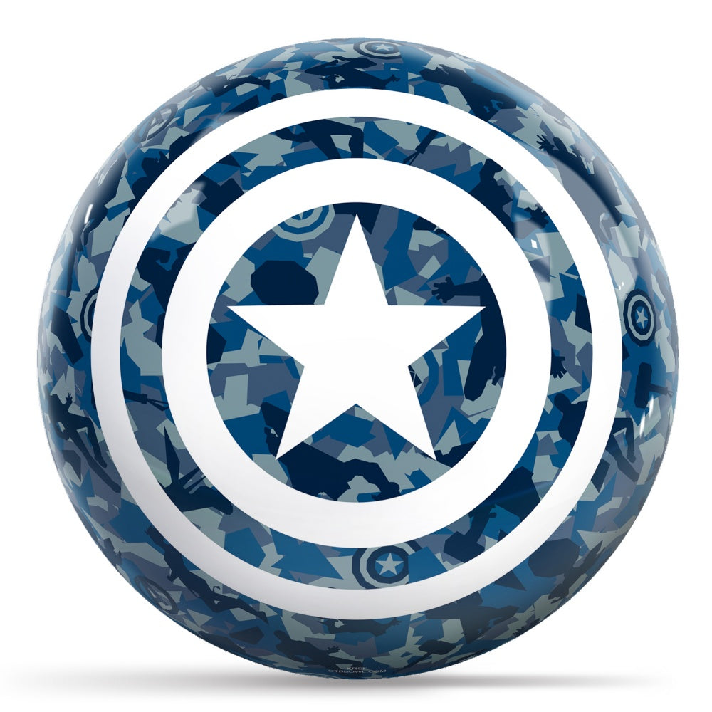 Marvel Avengers Captain America Camo Shield Bowling Ball Side 1 & 2