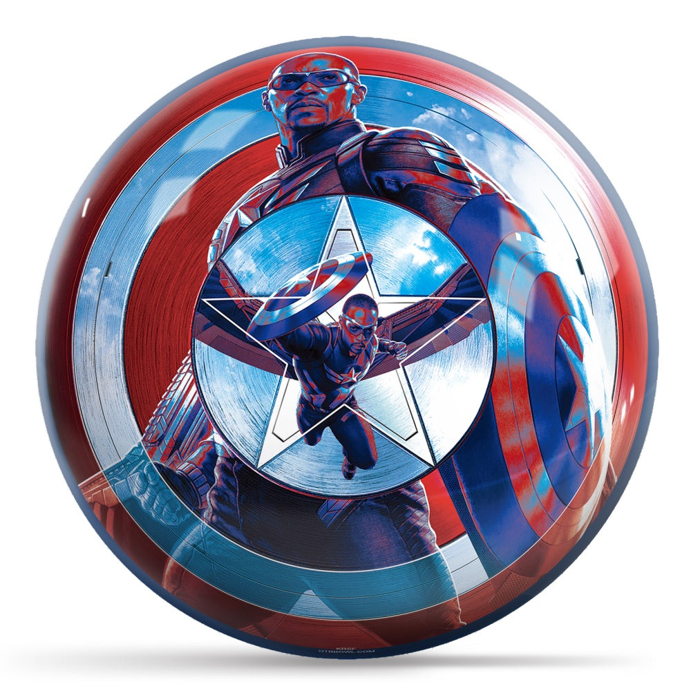 Marvel Avengers Captain America Sam Wilson Bowling Ball Side 1 & 2