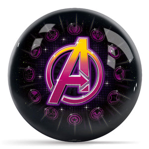 Marvel Avengers Logo with Characters Bowling Ball Side 1 & 2