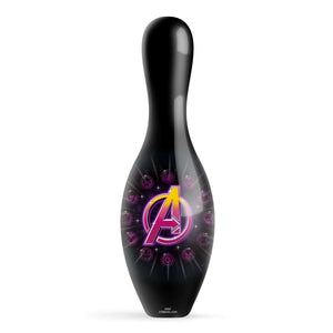 Marvel Avengers Logo with Character Icons Bowling Pin