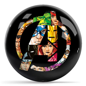 Marvel Avengers Logo with Characters Bowling Ball Side 1 & 2