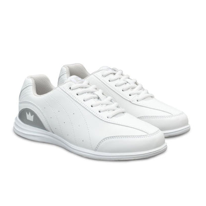 Brunswick Youth Girls Mystic White/Silver Bowling Shoes