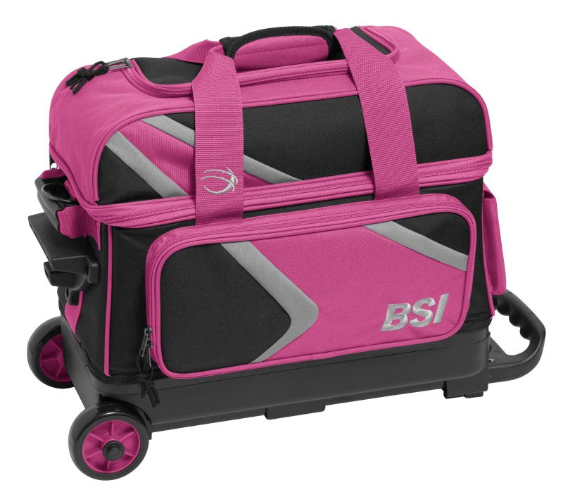 BSI Dash 2 Ball Roller Bowling Bag - Black/Pink/Gray
