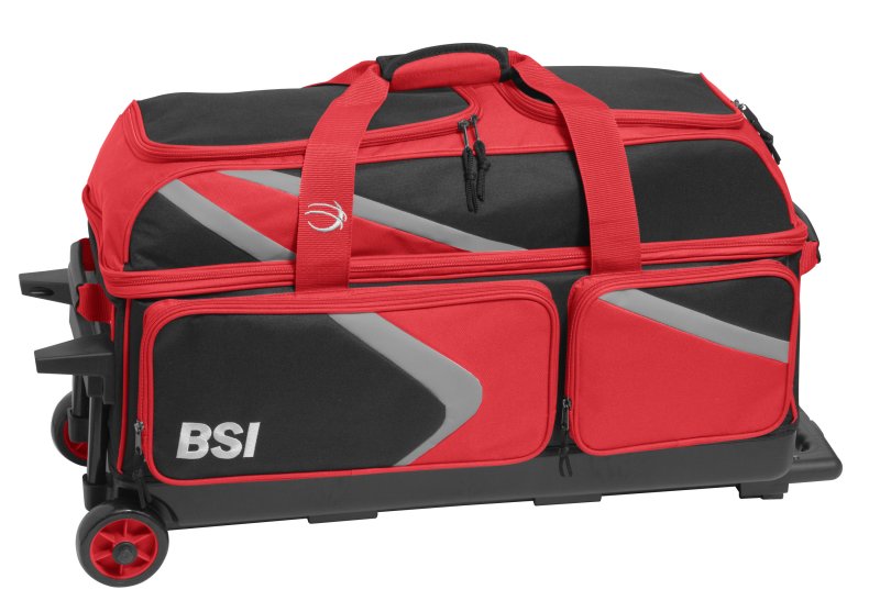 BSI Dash 3 Ball Roller Bowling Bag - Black/Red/Gray