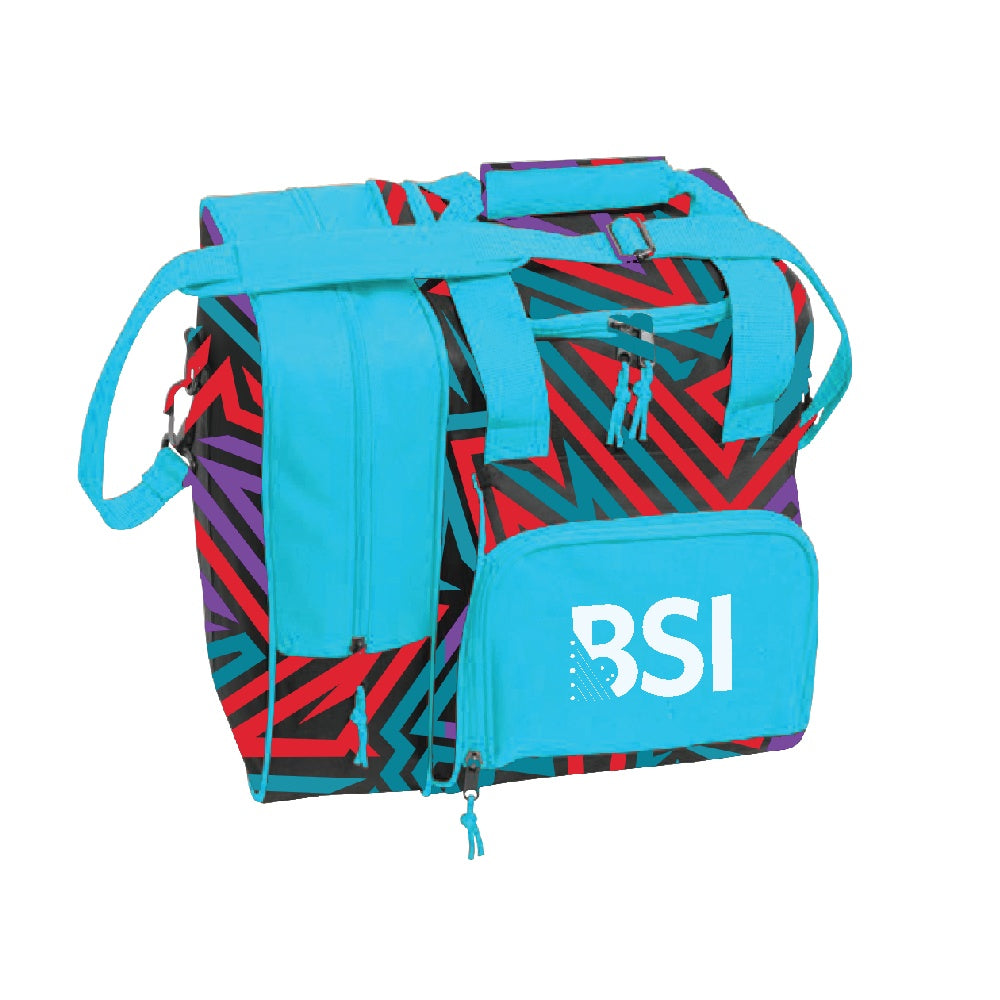 BSI Deluxe 1 Ball Tote Bowling Bag Teal/Purple/Red
