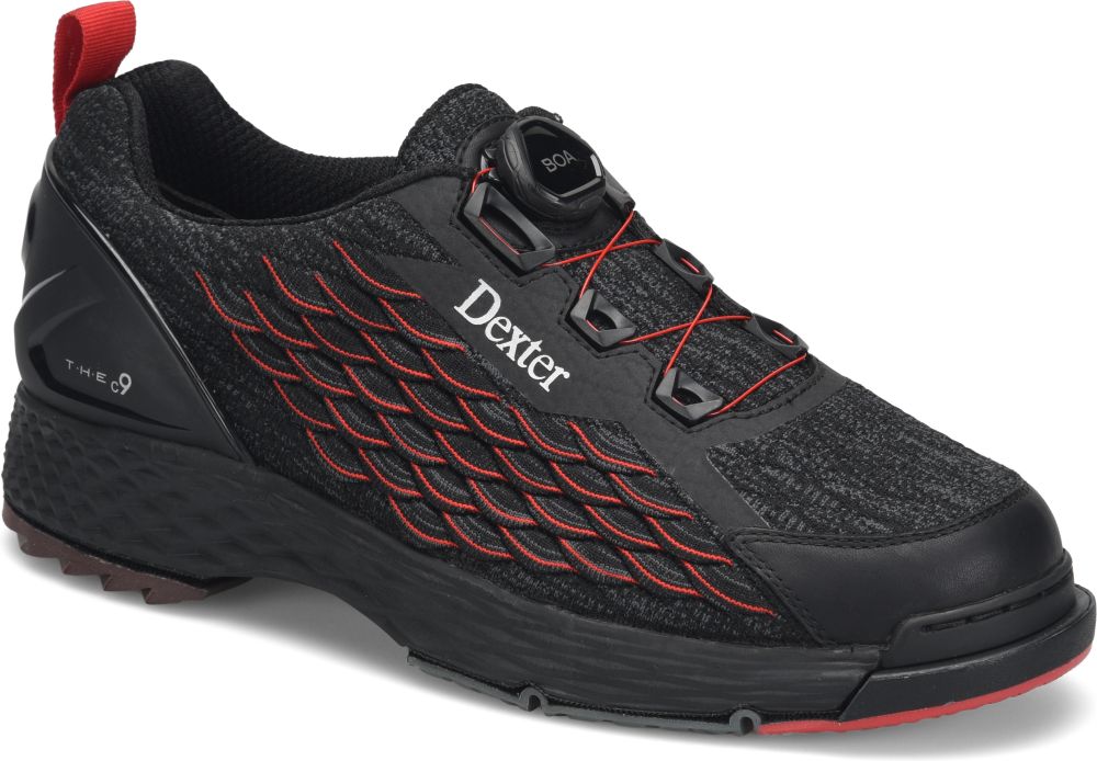 Dexter Men's THE C-9 Knit BOA Black/Red Bowling Shoes