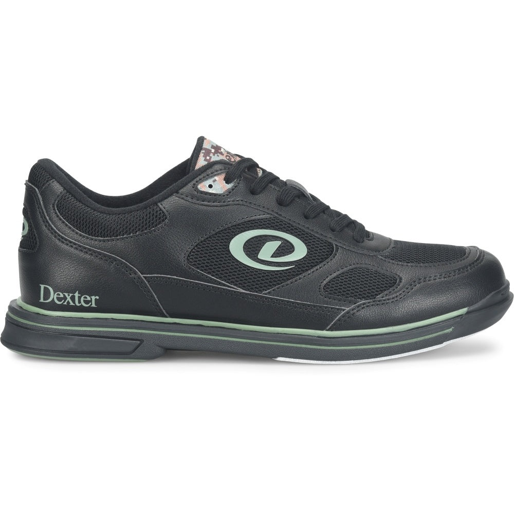 Dexter Men's Randy Black/Camo Green Bowling Shoe Lateral
