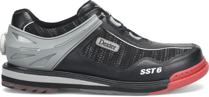 Dexter Men's SST 6 Hybrid BOA Black Knit Right Hand Bowling Shoes Lateral