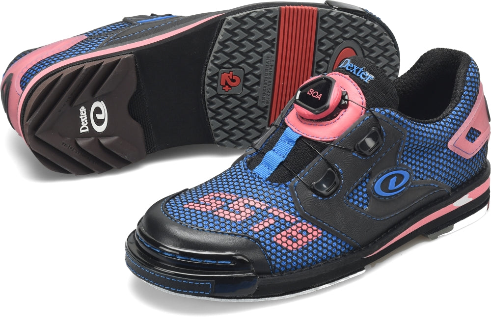 Dexter SST 8 Power Frame BOA Black/Blue/Pink Women's Bowling Shoes Set Up