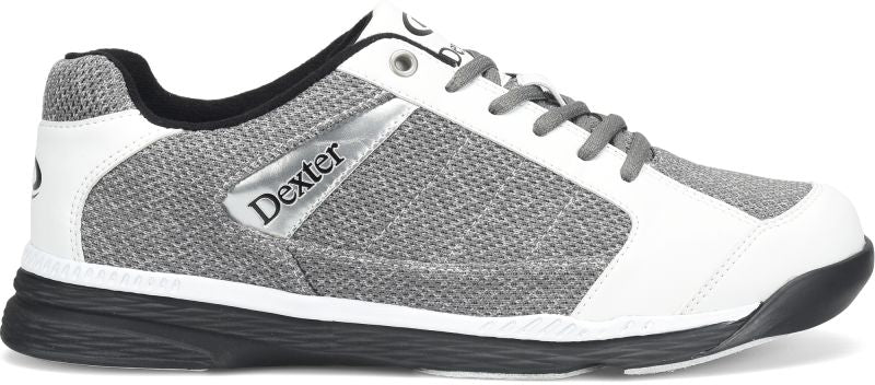 Dexter Men's Wyoming Light Grey/White Knit Bowling Shoes Lateral