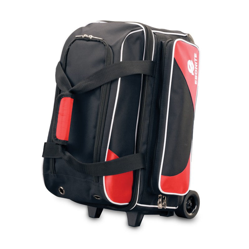 Ebonite Transport 2 Ball Roller Bowling Bag Red