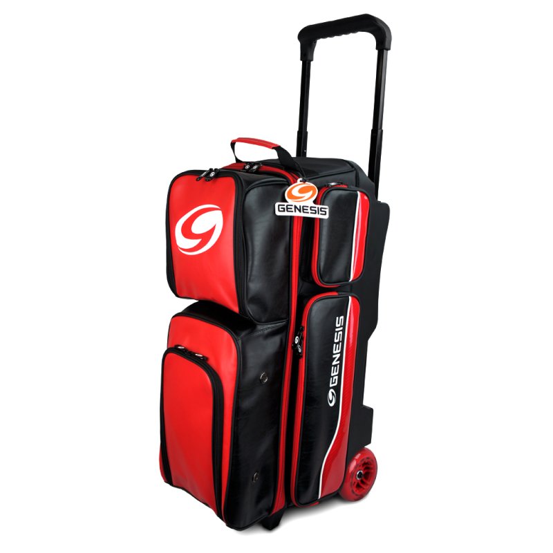 Genesis Carbon 3 Ball Roller Bowling Bag Black/Red