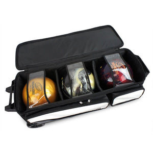 Genesis Carbon 3 Ball Roller Bowling Bag White/Black Ball Detail