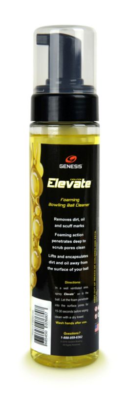 Genesis Evolution Elevate Foaming Bowling Ball Cleaner Label