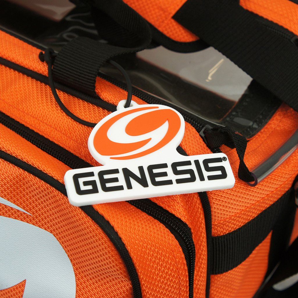 Genesis Sport 2 Ball Tote Bowling Bag Orange Bag Tag Detail
