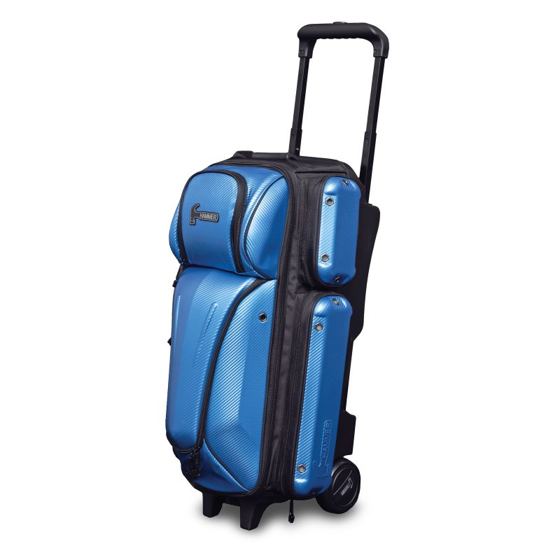 Hammer Carbon Shield 3 Ball Roller Bowling Bag Blue Carbon
