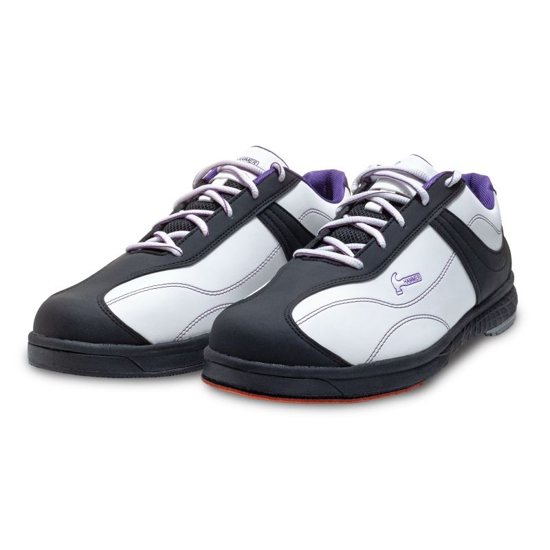 Hammer Women's Destiny Black/White/Purple Right Hand Bowling Shoes Left Facing