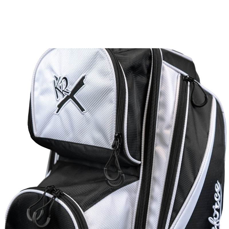 KR Strikeforce Drive 3 Ball Roller Bowling Bag Black/White Fabric Detail