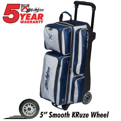 KR Strikeforce Konvoy 3 Ball Roller Bowling Bag Navy/Silver