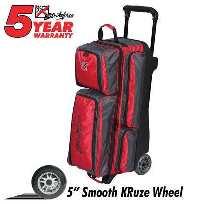 KR Strikeforce Konvoy 3 Ball Roller Bowling Bag Red/Smoke