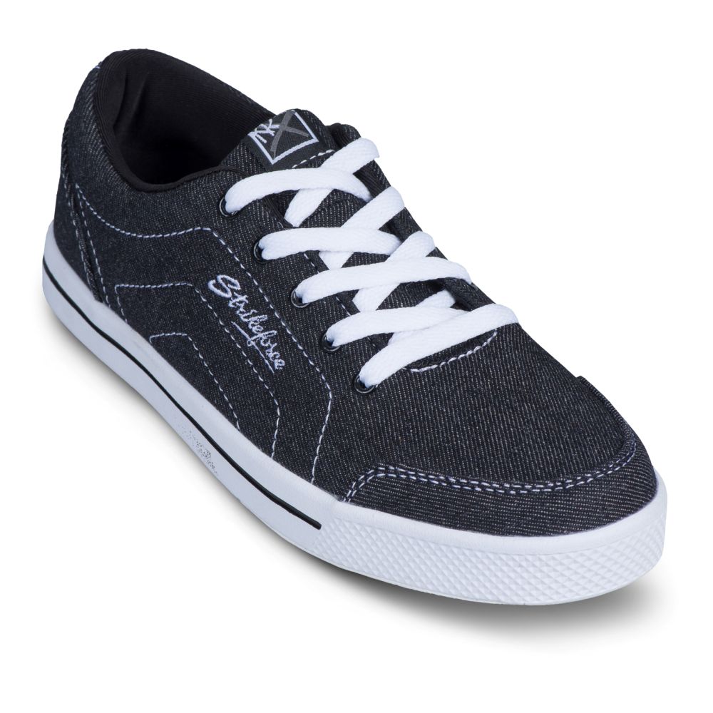 KR Strikeforce Women's Laguna Bowling Shoes Black Denim With White Laces