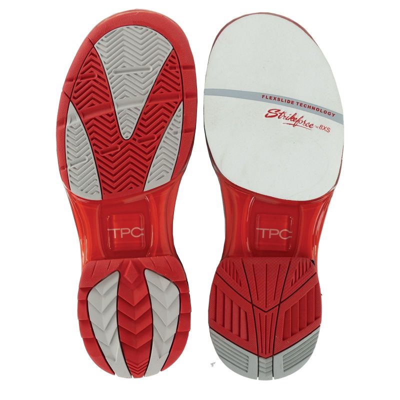 KR Strikeforce Unisex TPC Alpha Grey/Red Right Hand Bowling Shoes Outsoles