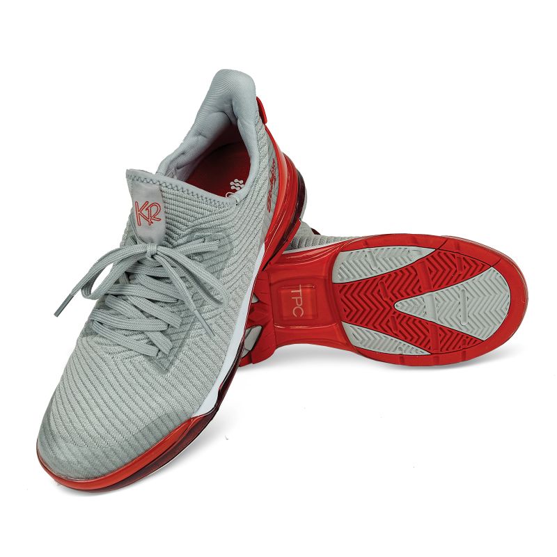 KR Strikeforce Unisex TPC Alpha Grey/Red Right Hand Bowling Shoes Set Up