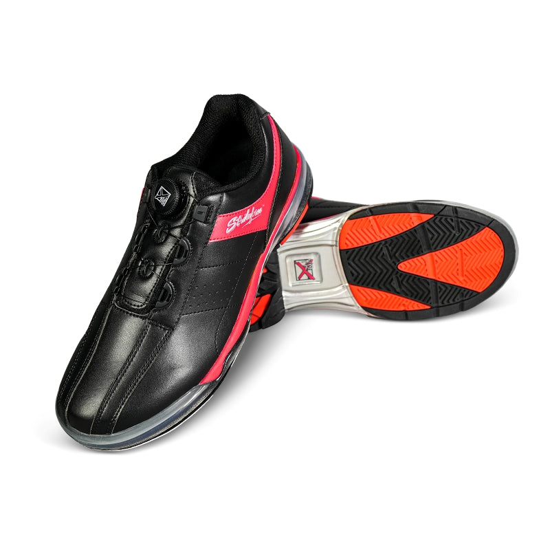 KR Strikeforce TPU Revival FT Black/Red Men's Right Hand Bowling Shoes Set Up