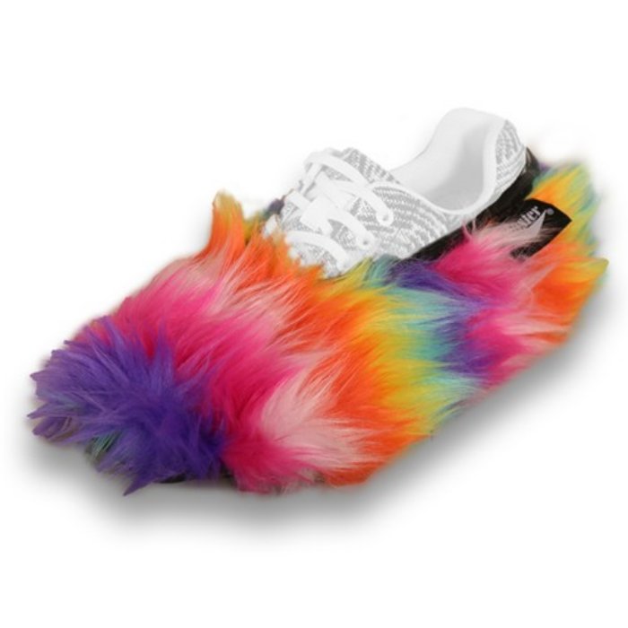 Master Ladies Fuzzy Shoe Covers Rainbow