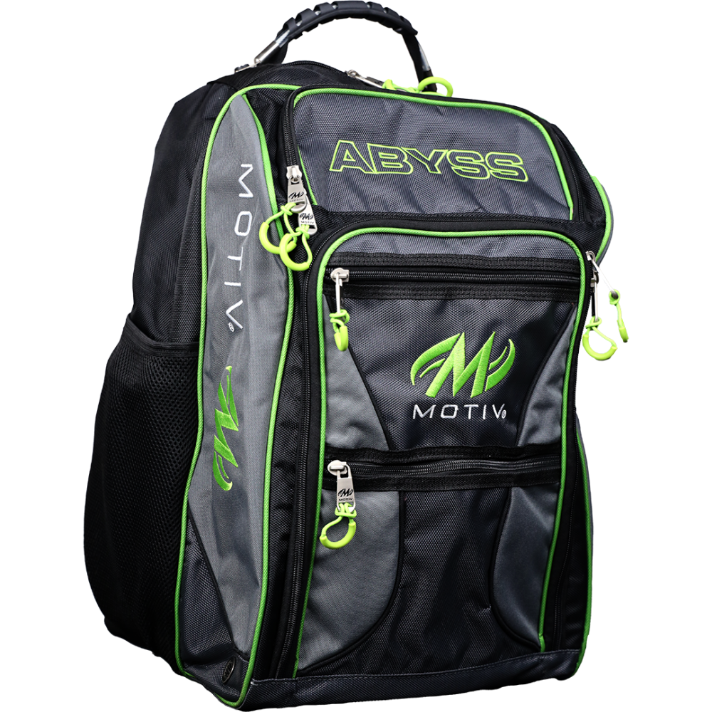 Motiv Abyss Giant Backpack Grey/Lime Side View