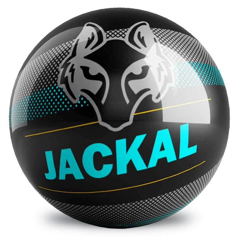 OnTheBall Motiv Jackal Pixel Square Black/Aqua Bowling Ball