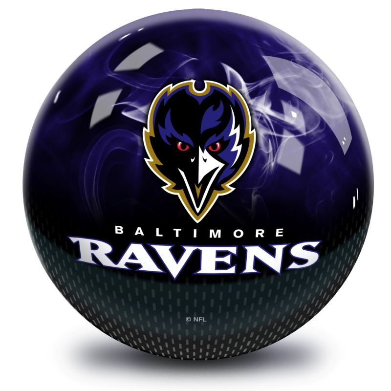 NFL Baltimore Ravens On Fire Bowling Ball Back