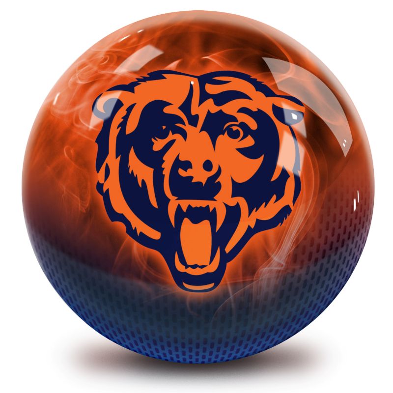 NFL Chicago Bears On Fire Bowling Ball Front