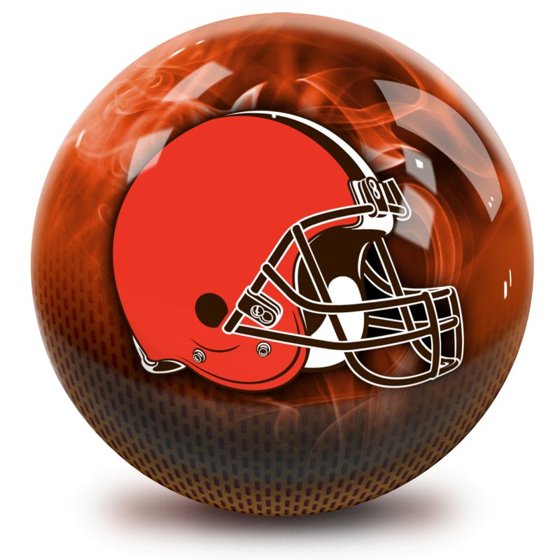 NFL Cleveland Browns On Fire Bowling Ball Front
