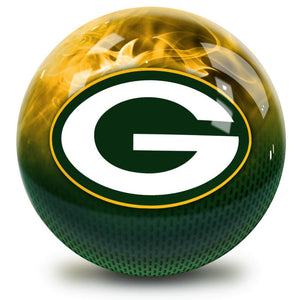 NFL Green Bay Packers On Fire Bowling Ball Front