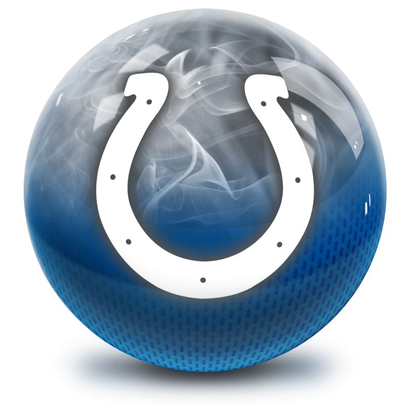 NFL Indianapolis Colts On Fire Bowling Ball Front