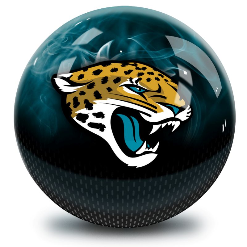 NFL Jacksonville Jaguars On Fire Bowling Ball Front