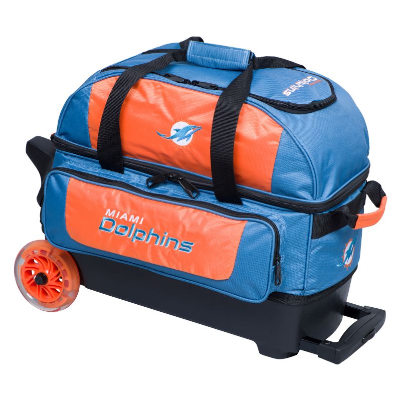 NFL 2 Ball Roller Bowling Bag Miami Dolphins