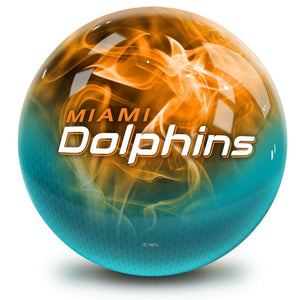 NFL Miami Dolphins On Fire Bowling Ball Back
