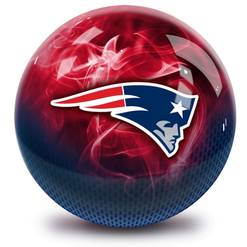 NFL New England Patriots On Fire Bowling Ball Front