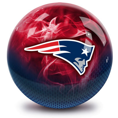 NFL New England Patriots On Fire Bowling Ball Front
