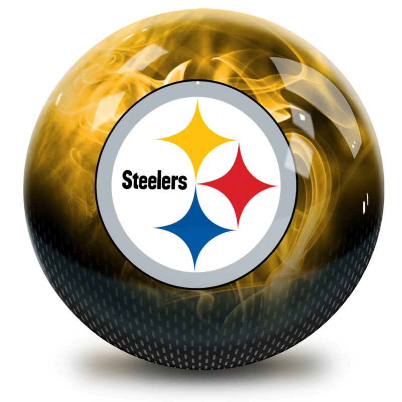 NFL Pittsburgh Steelers On Fire Bowling Ball Front