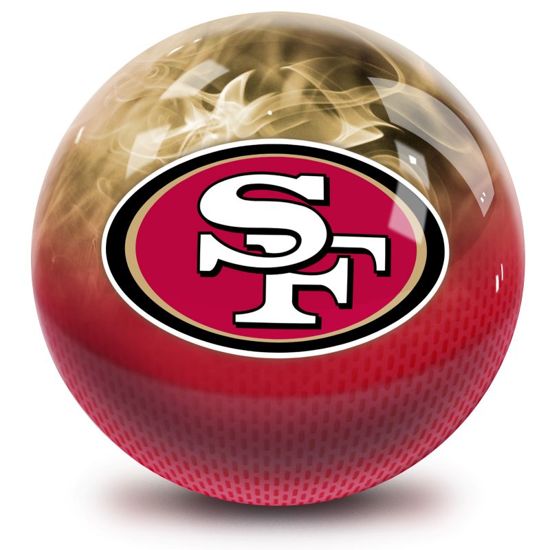 NFL San Francisco 49ers On Fire Bowling Ball Front