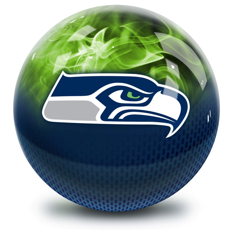 NFL Seattle Seahawks On Fire Bowling Ball Front